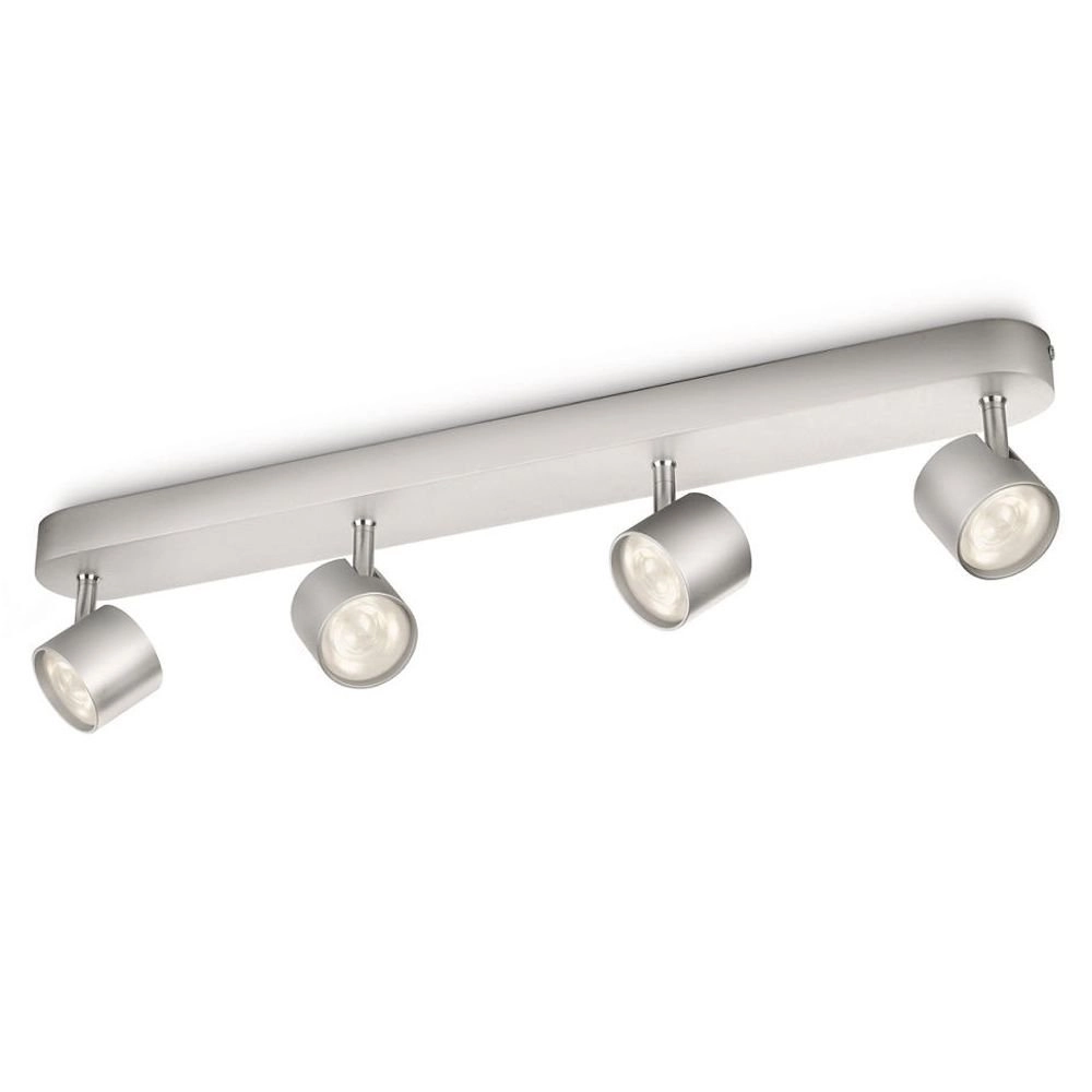 LED ceiling spot My Living Star 4-light metal gray