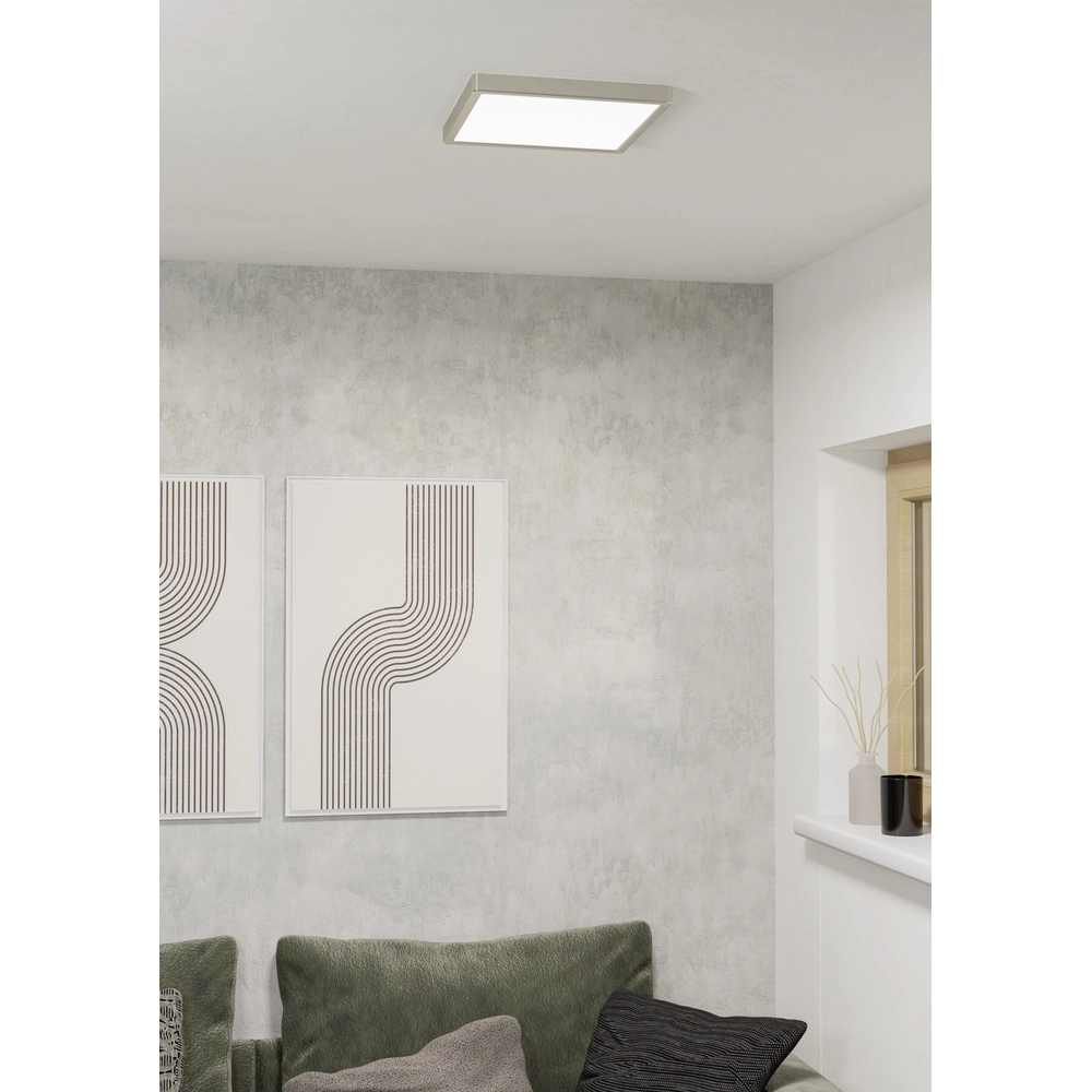 Ceiling light IP44 Fueva 6-Z Square - Stainless Steel - 29.5x29.5cm Eglo 9008606330645