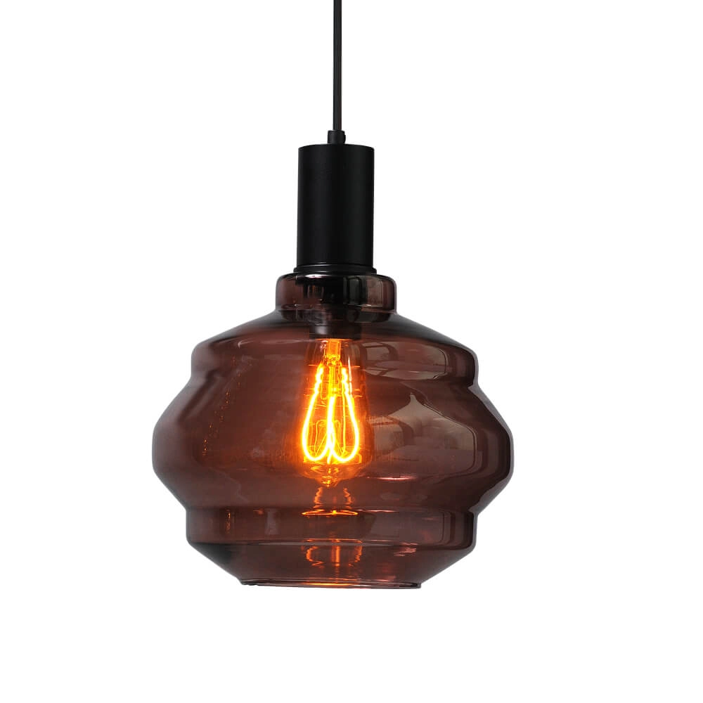 3-light hanging lamp - black - Porto with different glasses Masterlight 8718121270074