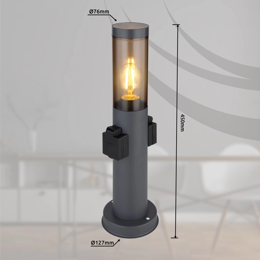 Garden lamp Boston anthracite with socket Globo 9007371430741