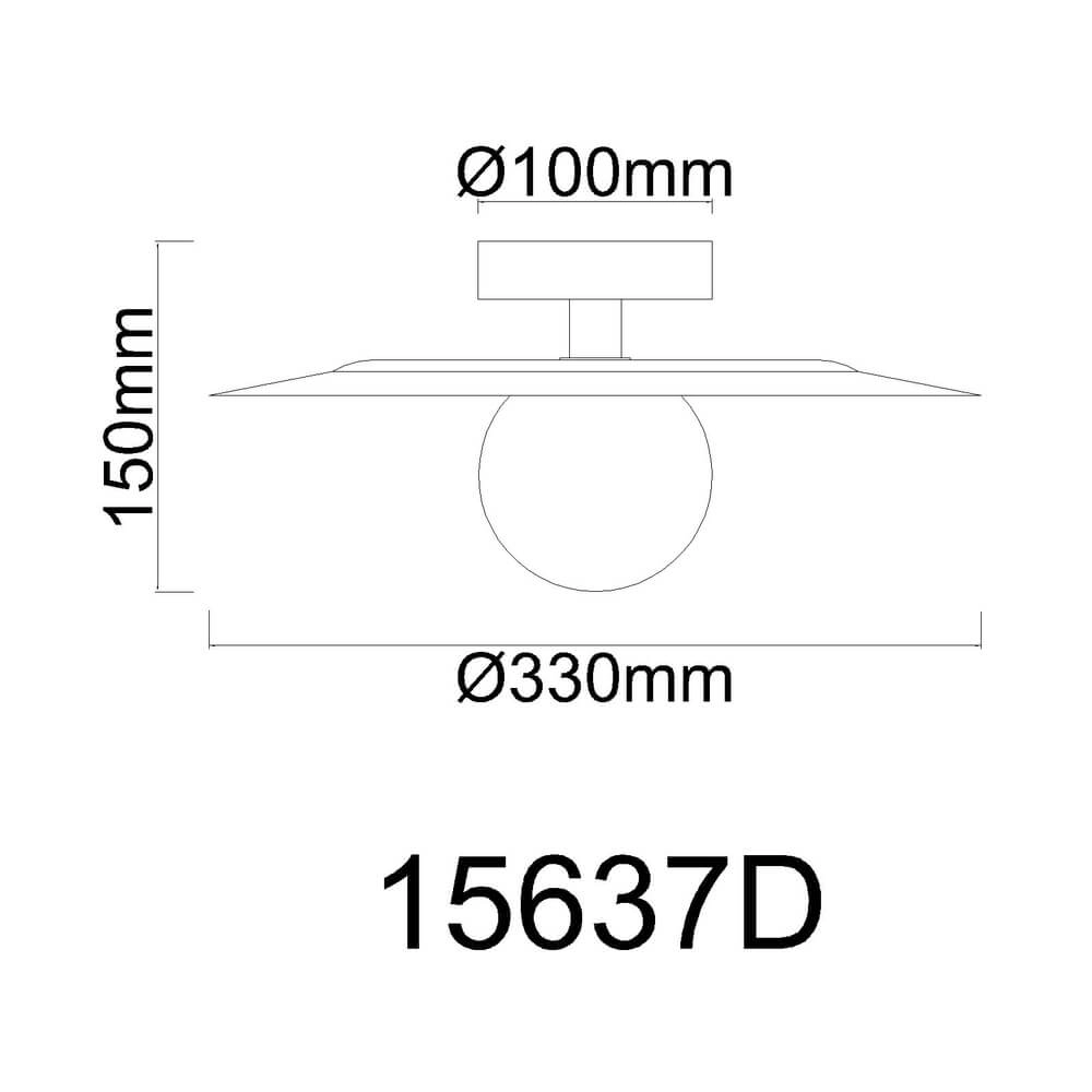Black ceiling lamp Riga Ø 33cm Globo 9007371453023