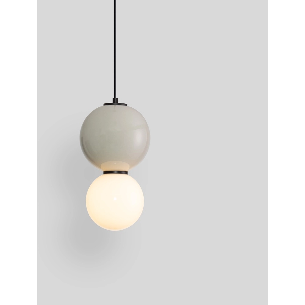 Pendant lamp Noesis Ø 18cm light grey with white Lyora 5212017483652