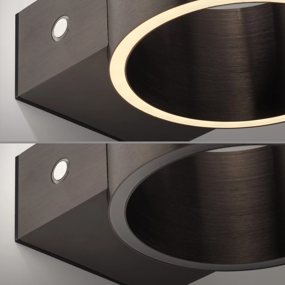 Rechargeable wall lamp Pure Akku Clipse Dark brown brushed Paul Neuhaus 4012248393017