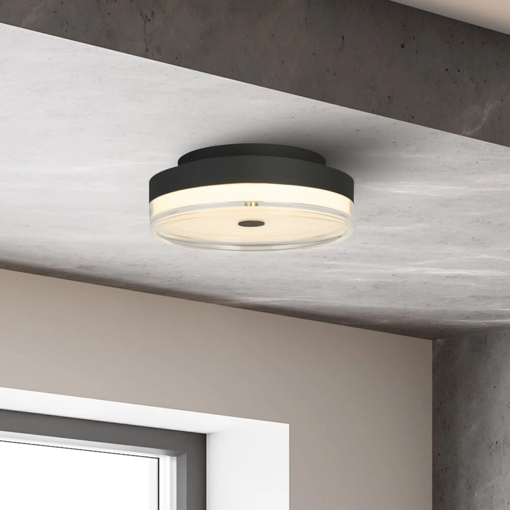 Ceiling lamp Cyprus Ø 30cm black Searchlight 5053423273730