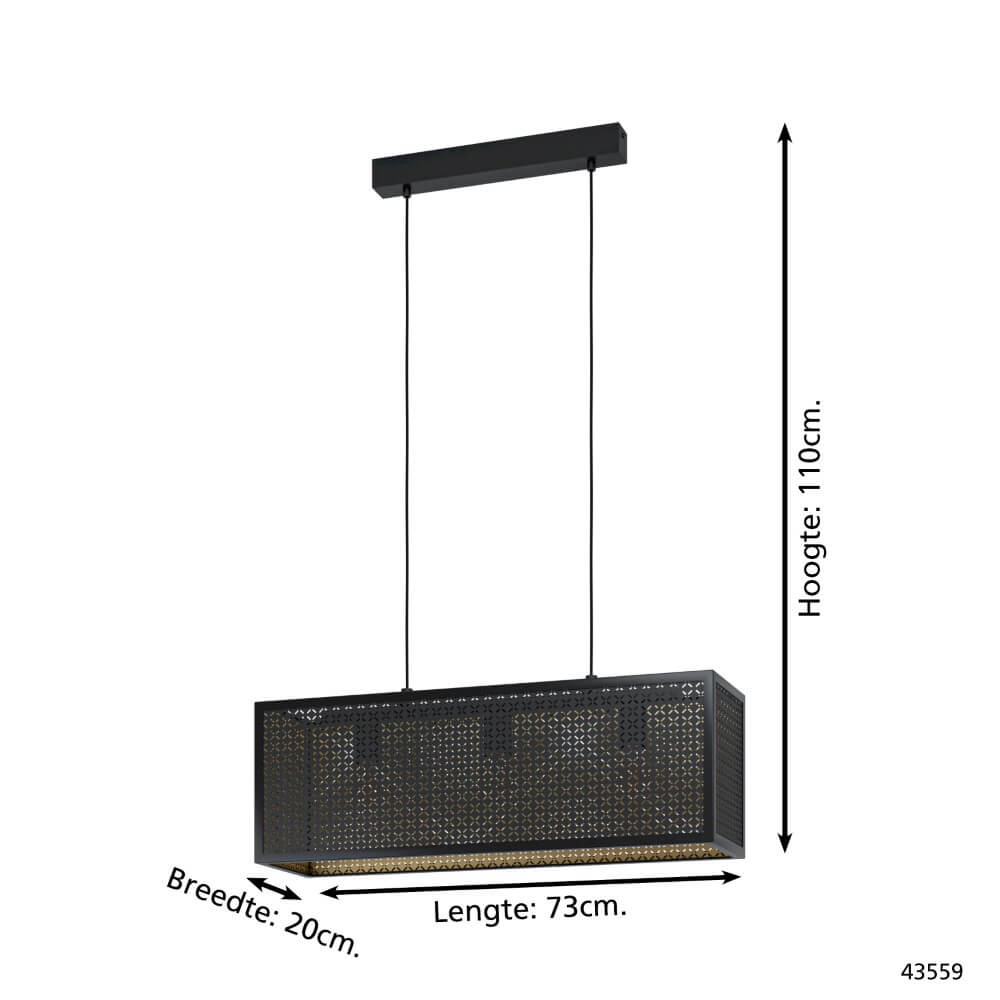Black hanging lamp Sallicano Eglo 9002759435592