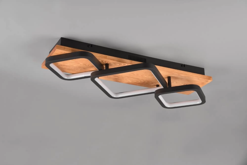 Design ceiling lamp Rama 3800lm - wood with black Trio 4017807577075