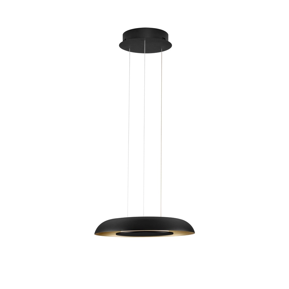 Modern pendant lamp Epos Ø 40cm black with gold Lyora 5212017463265