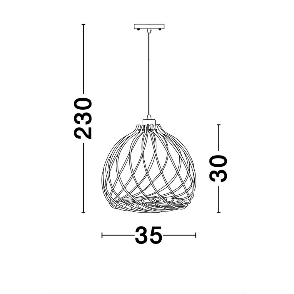 Wooden pendant lamp Adana Ø 35cm Lyora 5212017424952