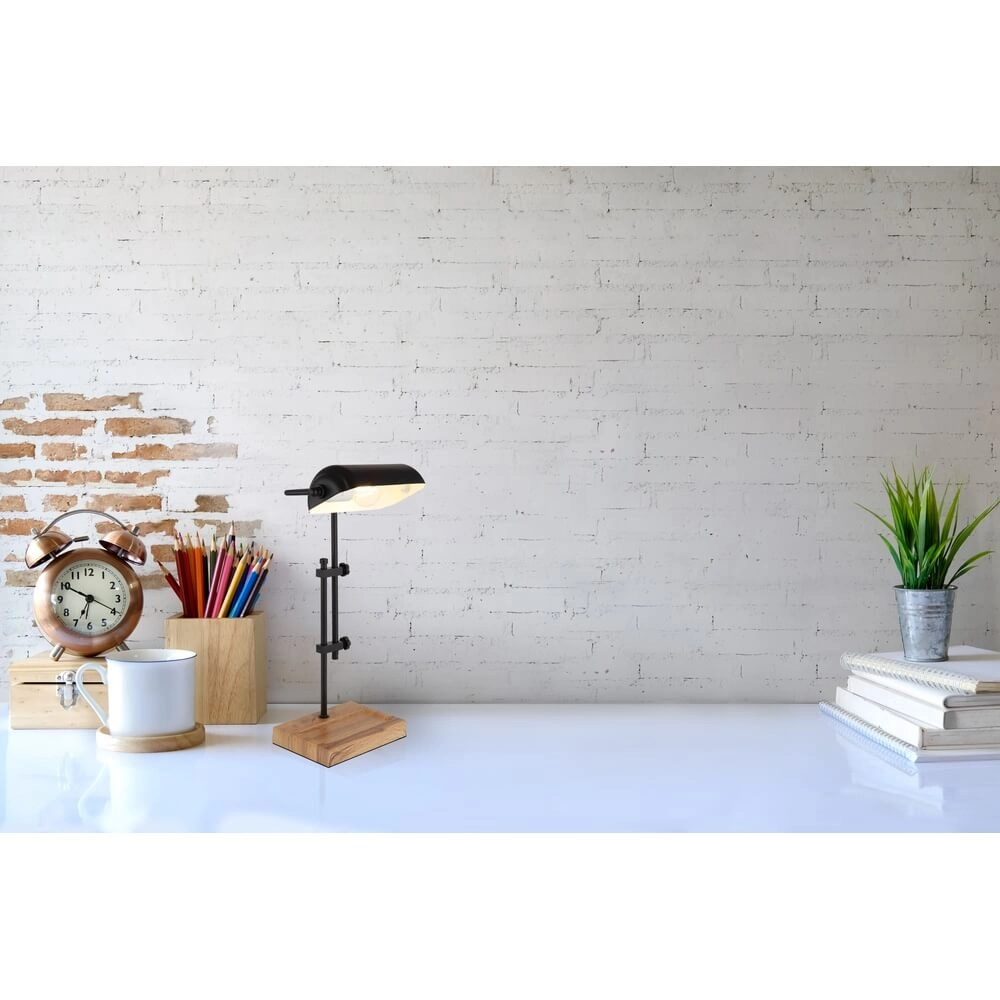 Desk lamp Marid wood with black Globo 9007371474103