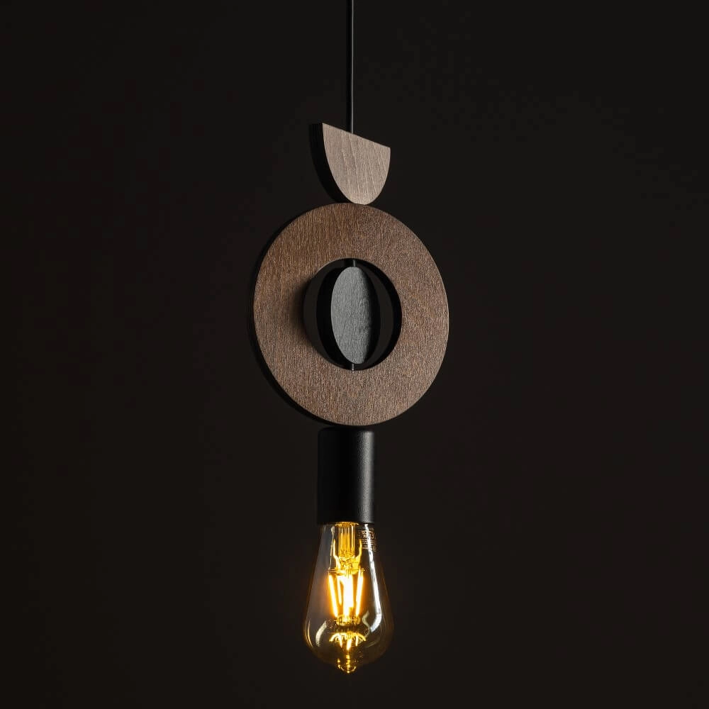 Design pendant lamp Drops Wood D 1-light wood Lyora 5903139111768