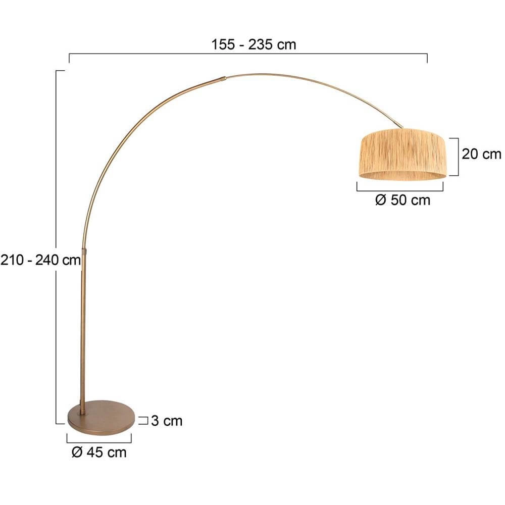 Arc lamp Sparkled Light bronze with straw-colored shade Steinhauer 8712746179842