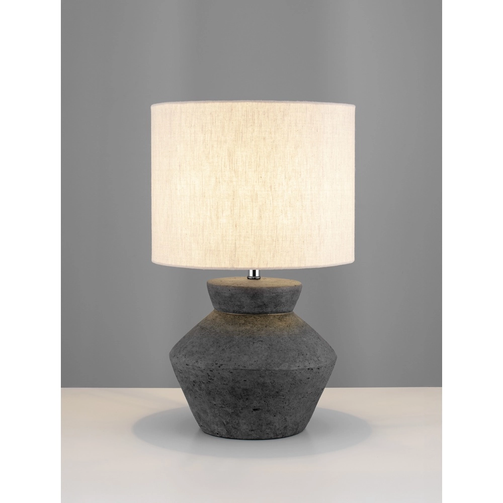 Table lamp Plumage anthracite with cream shade