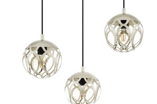 Pendant lamp Mirtazza 3-light black with cream Eglo 9002759990732