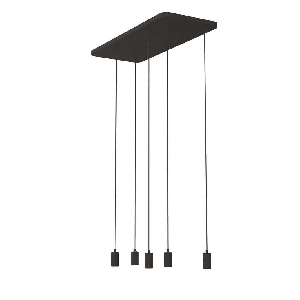 Black pendant lamp Madox 5-light