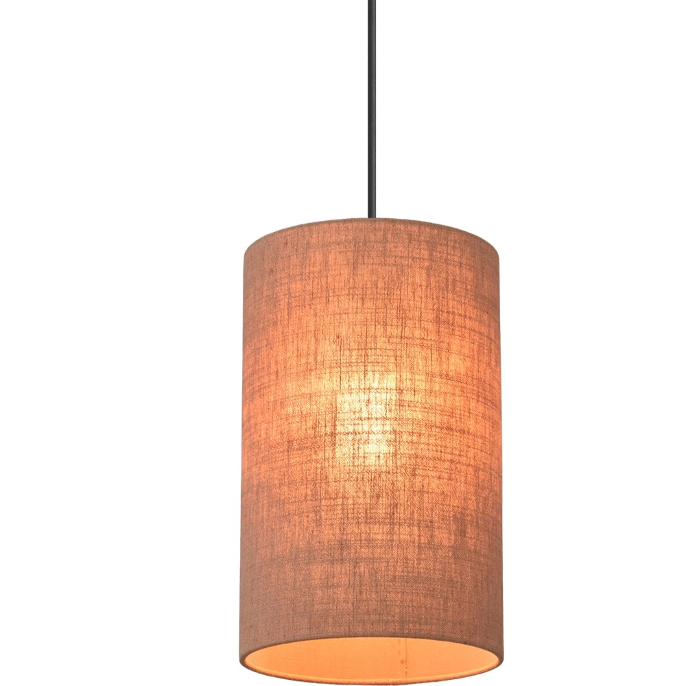 Pendant lamp Lisbourg Black with tan beige hood Masterlight