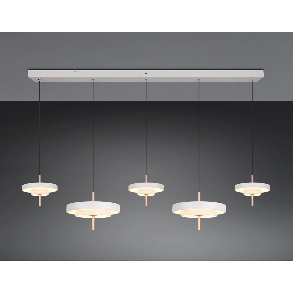 5-light pendant lamp Keaton white Trio 4017807655544