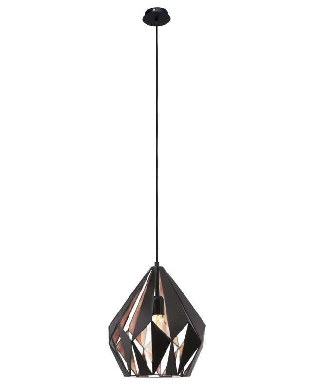 Pendant lamp Carlton 1 31cm black with copper Eglo 9002759492540