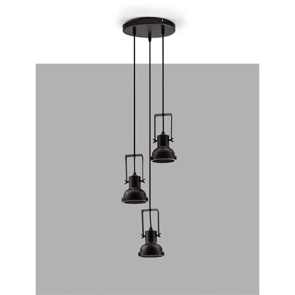 Pendant lamp Ruvi 3-light black Lyora 5212017446336