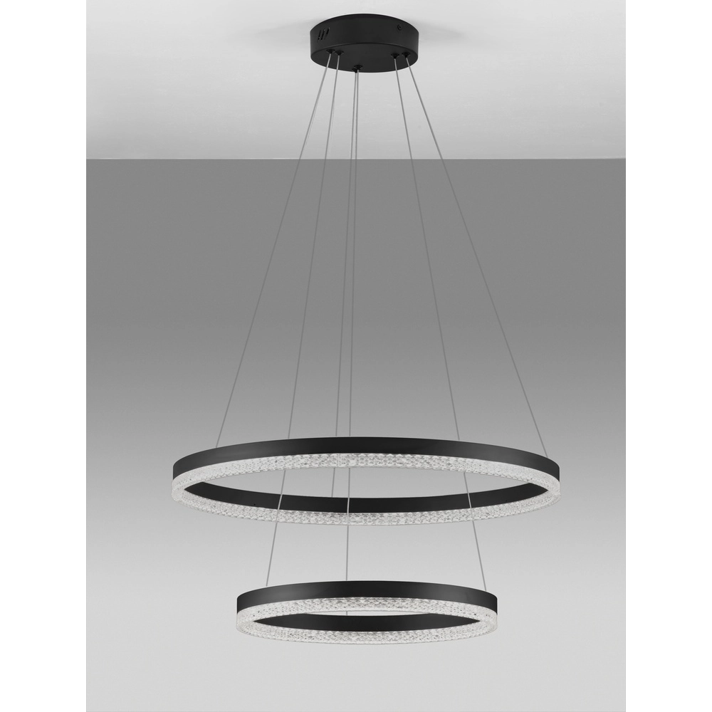 Pendant lamp Adria black Ø 60cm double Lyora 5212017443809