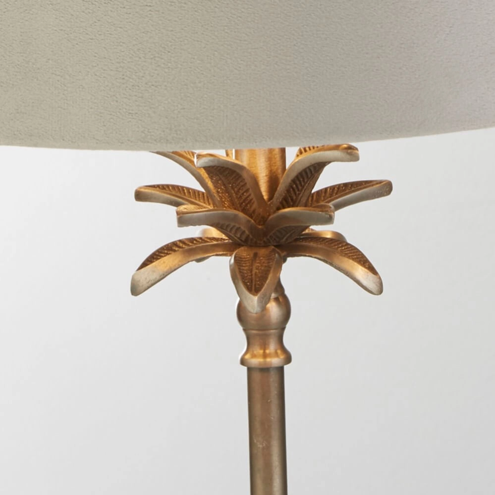 Table lamp Palm gold with gray shade Searchlight 5053423257471