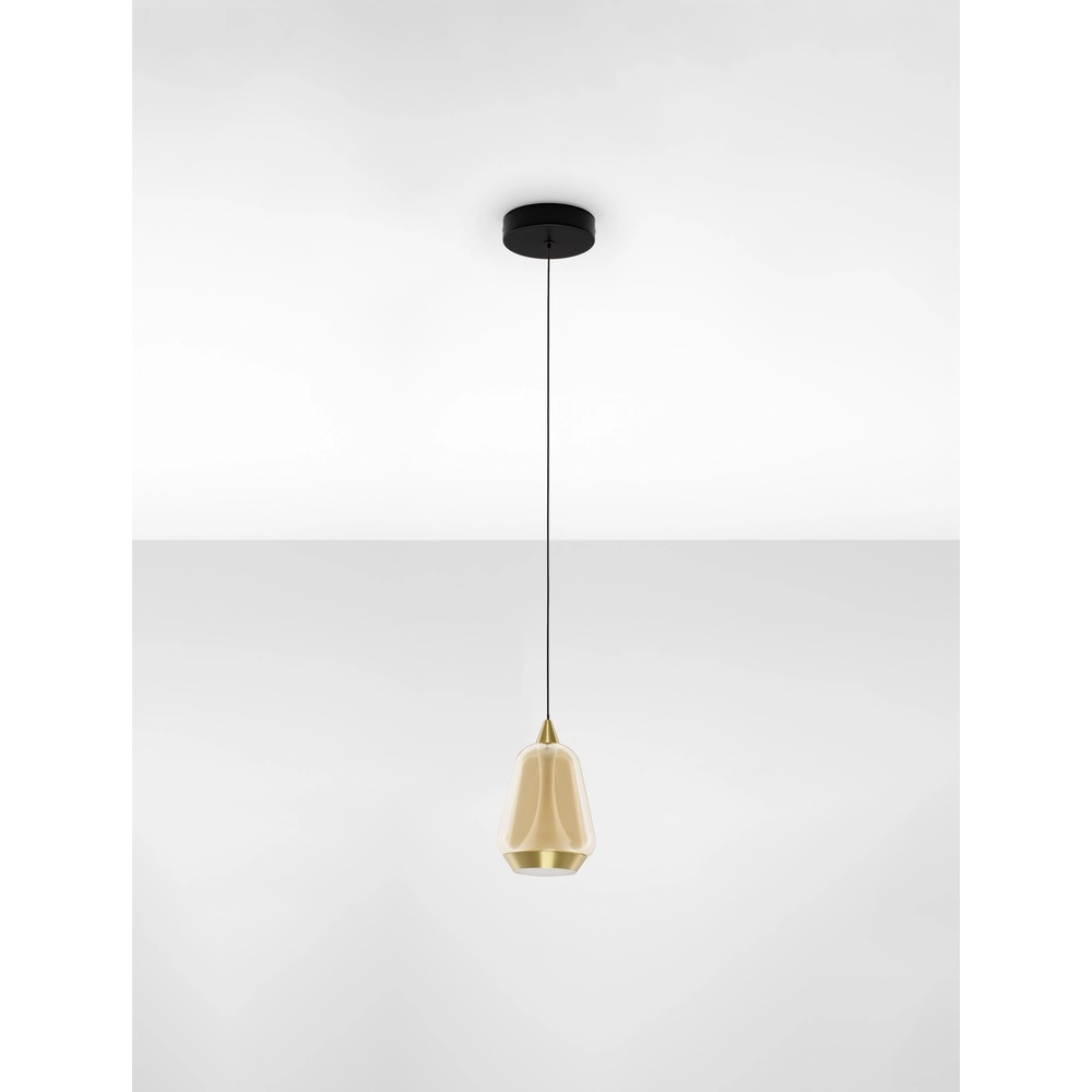 Design pendant lamp Alish 1-light amber glass Lyora 5212017477699