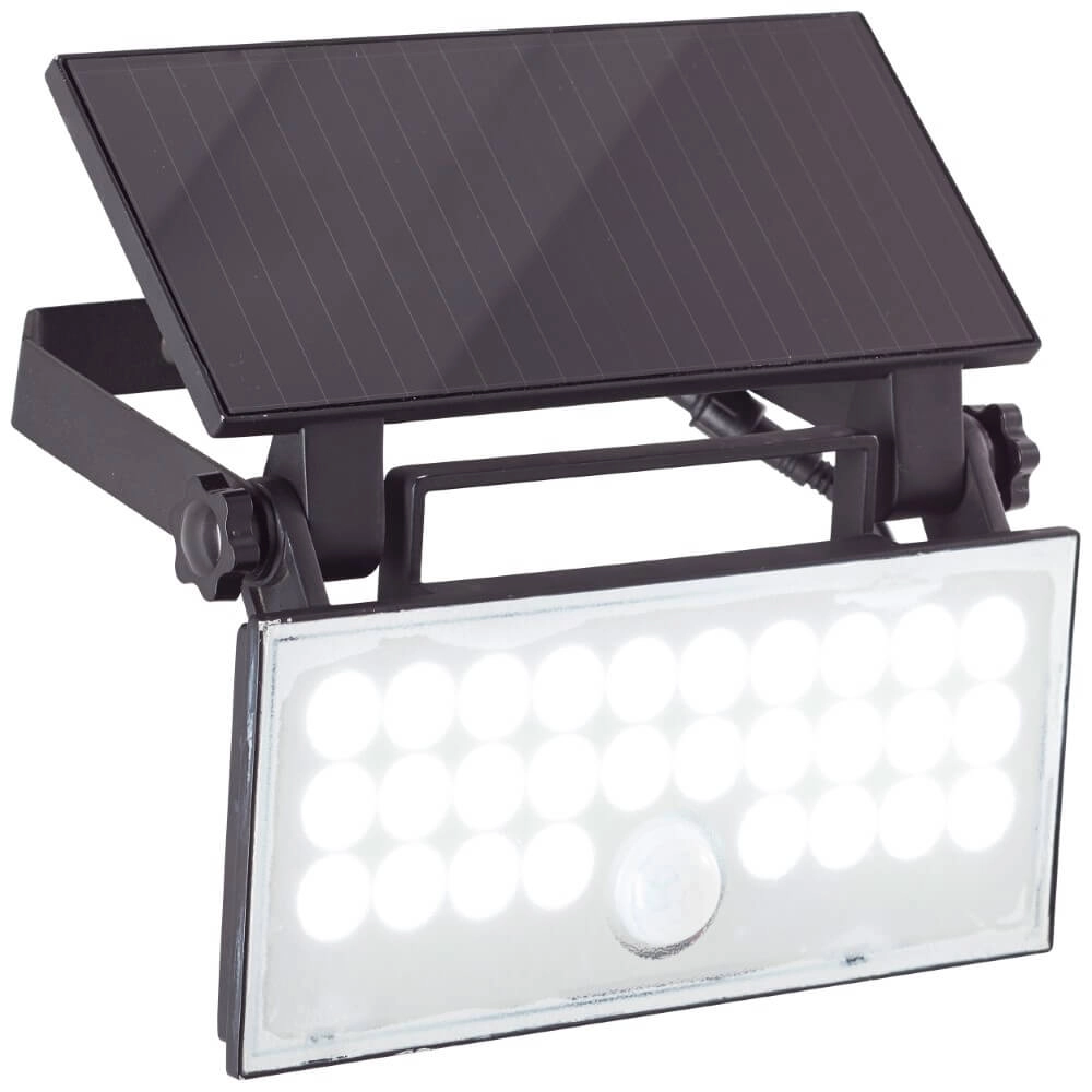Black wall lamp Luton Solar