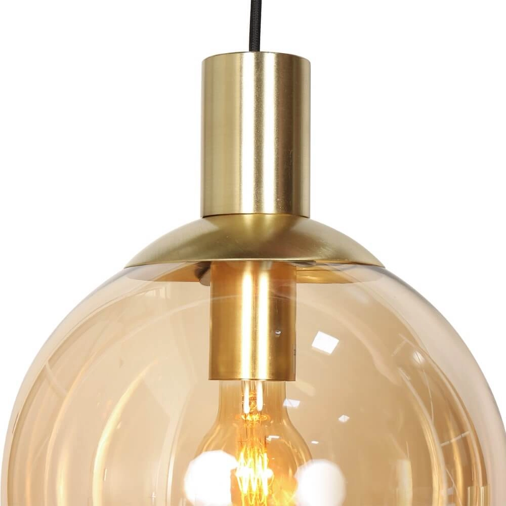 Vide hanging lamp Bollique gold with amber glass Steinhauer 8712746173000