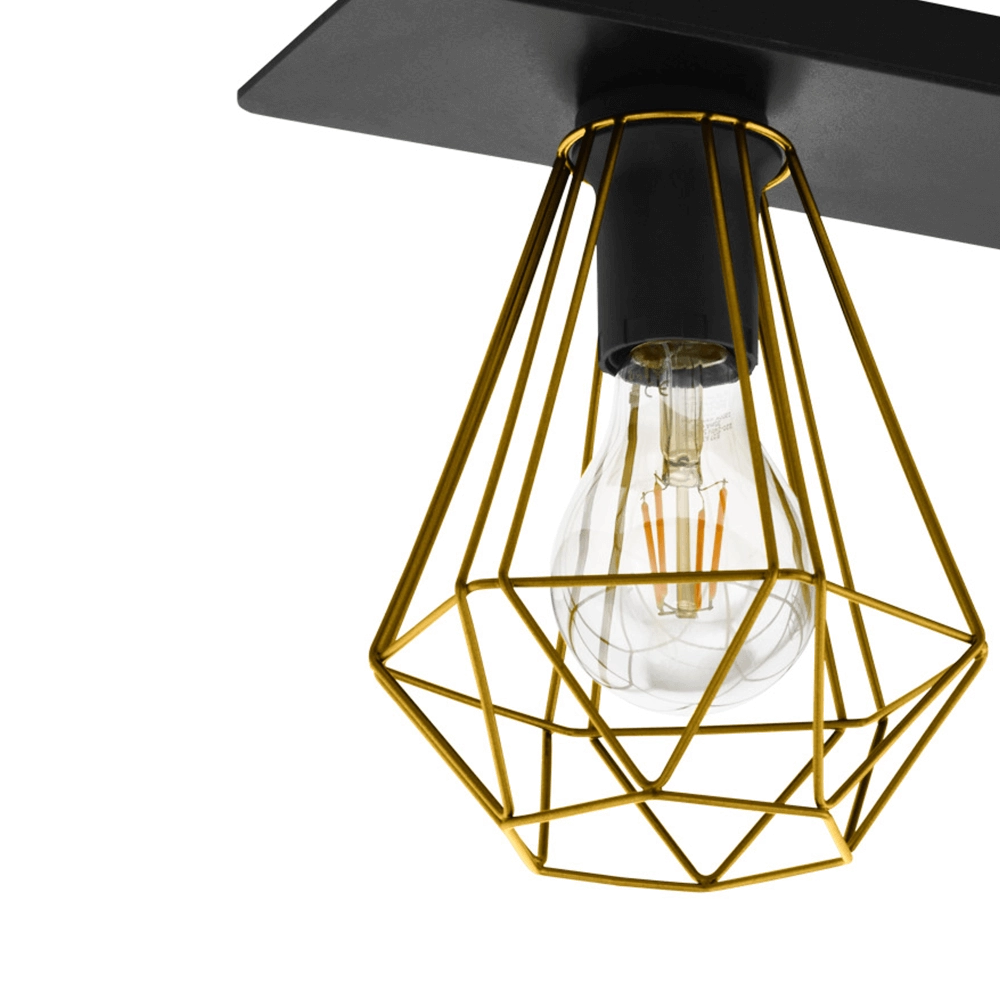 Ceiling light Tarbes 2 black with gold Eglo 9002759436551