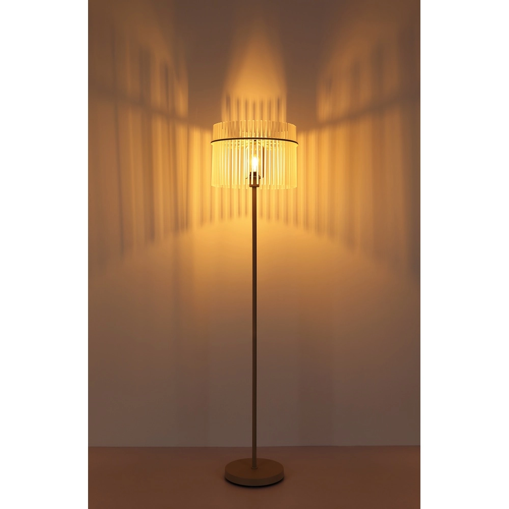 Floor lamp Gorley sand brown with glass Ø 38cm Globo 9007371575701