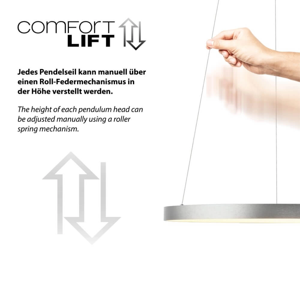 Round pendant lamp Hoop aluminium Paul Neuhaus 4012248384718