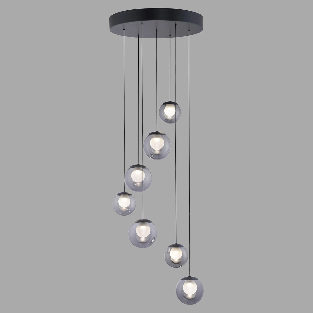 7-light pendant lamp Pure Popup mystic grey