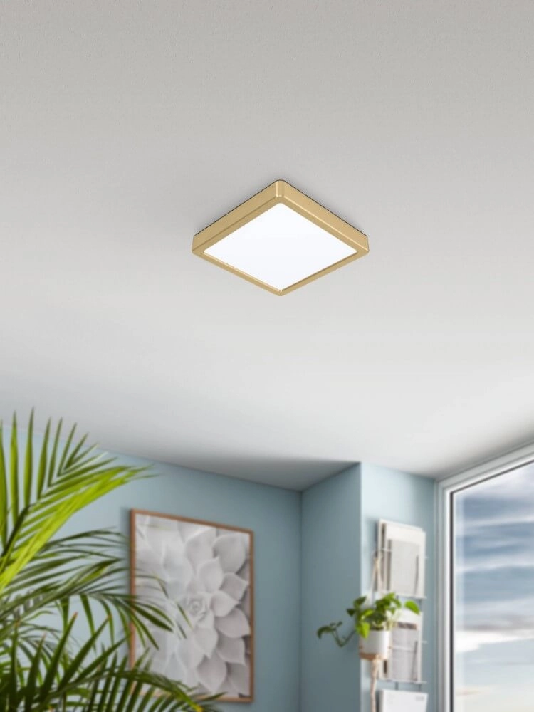 Brass ceiling lamp Fueva 5 21 by 21cm Eglo 9008606229581