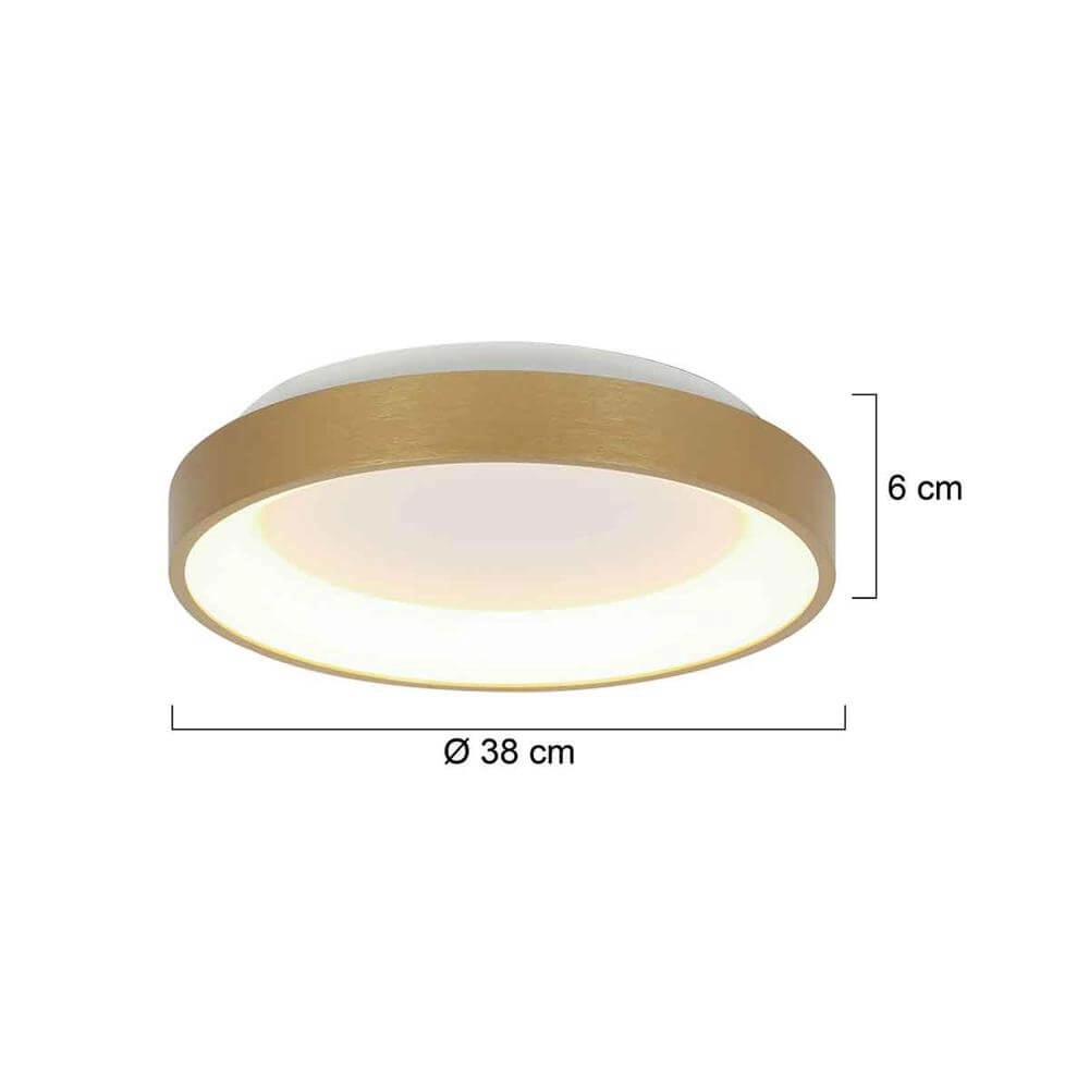 Ceiling lamp Ringlede design gold Ø 38cm Steinhauer 8712746171945