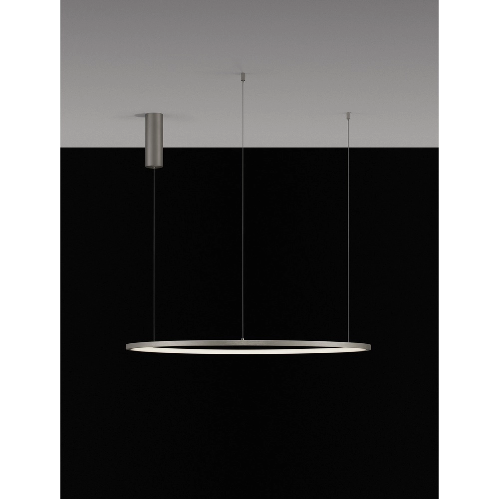 Round pendant lamp Tarquin silver grey Ø 80cm