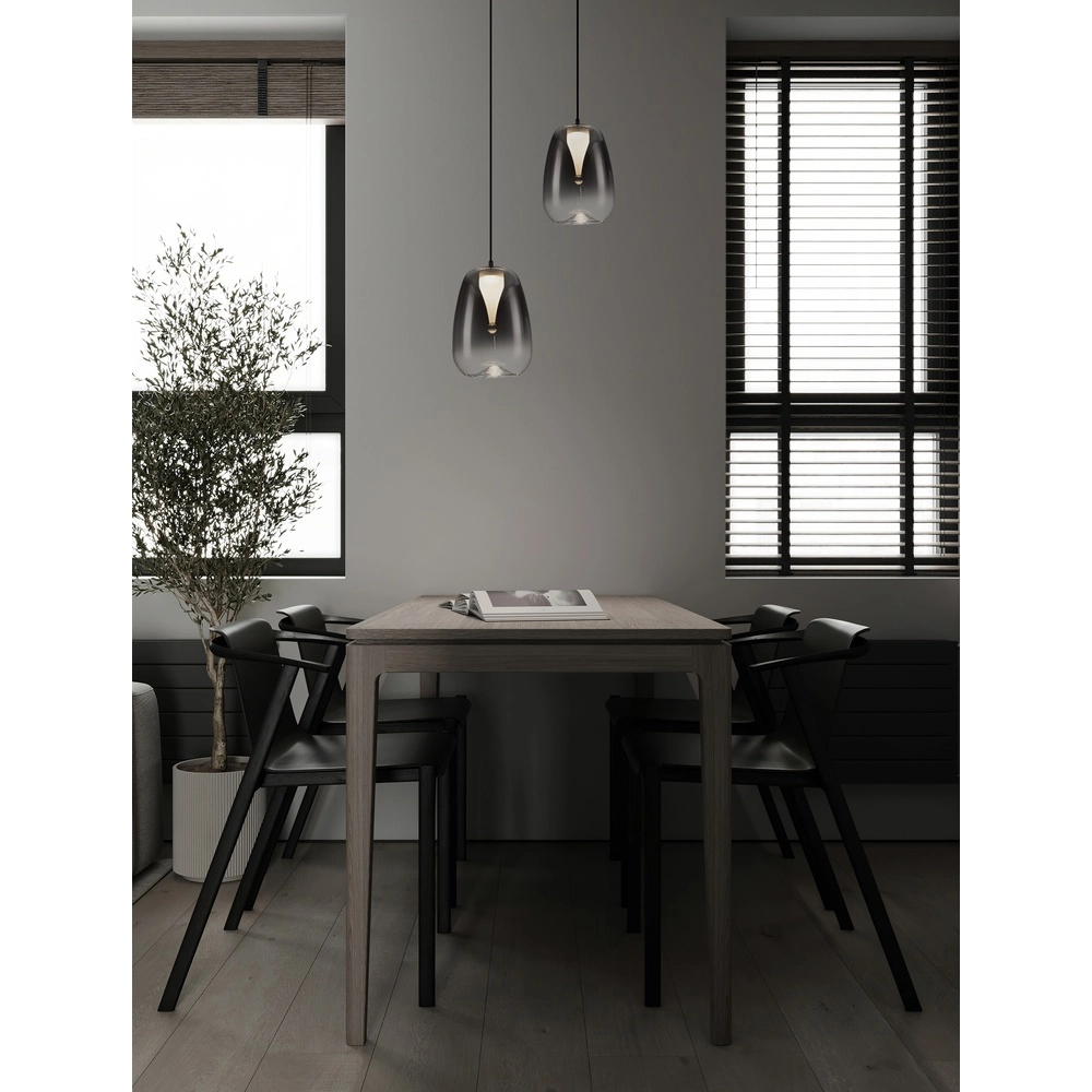Design pendant lamp Oblo 1-light smoke glass Lyora 5212017474100
