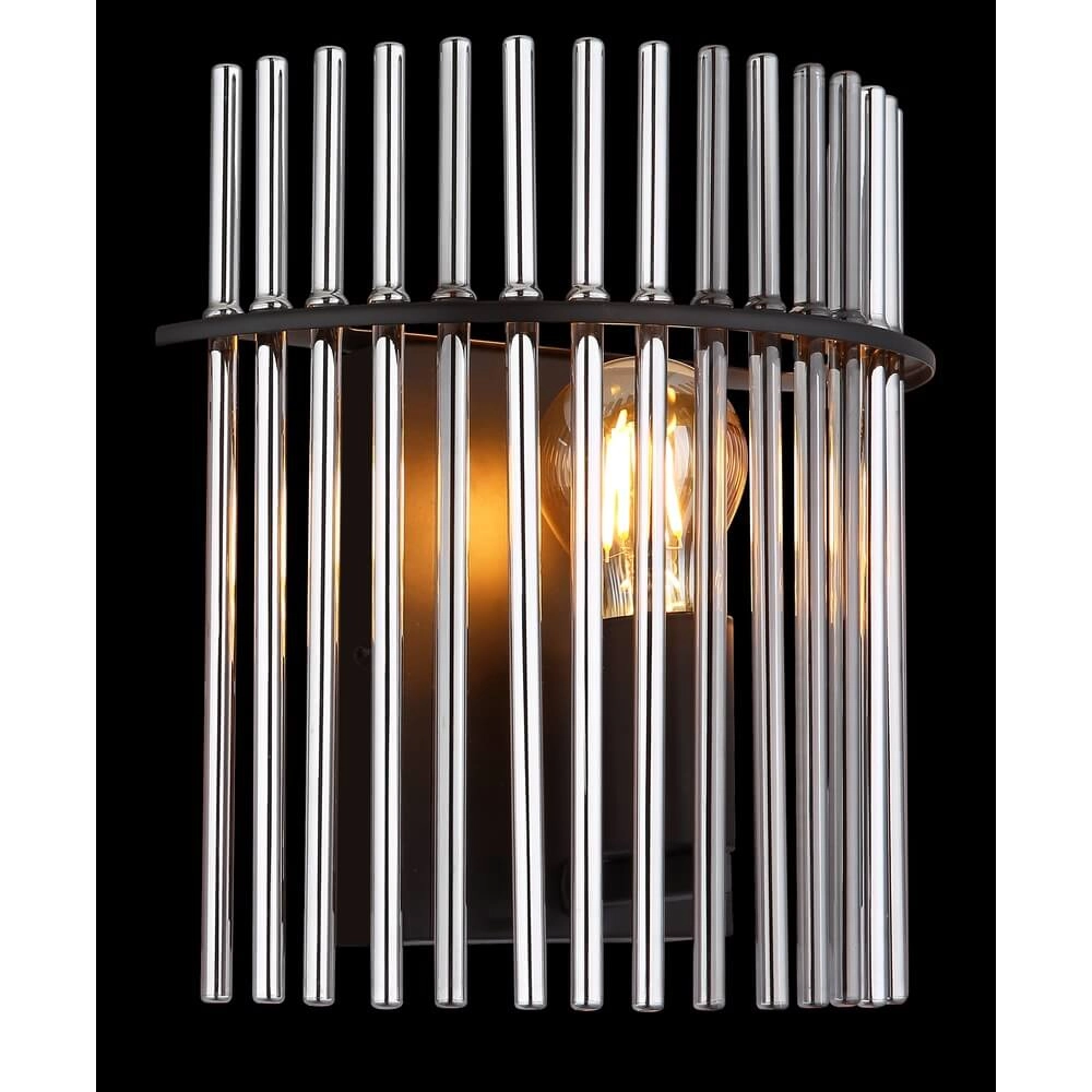 Black wall lamp Gorley with smoke glass Globo 9007371474769