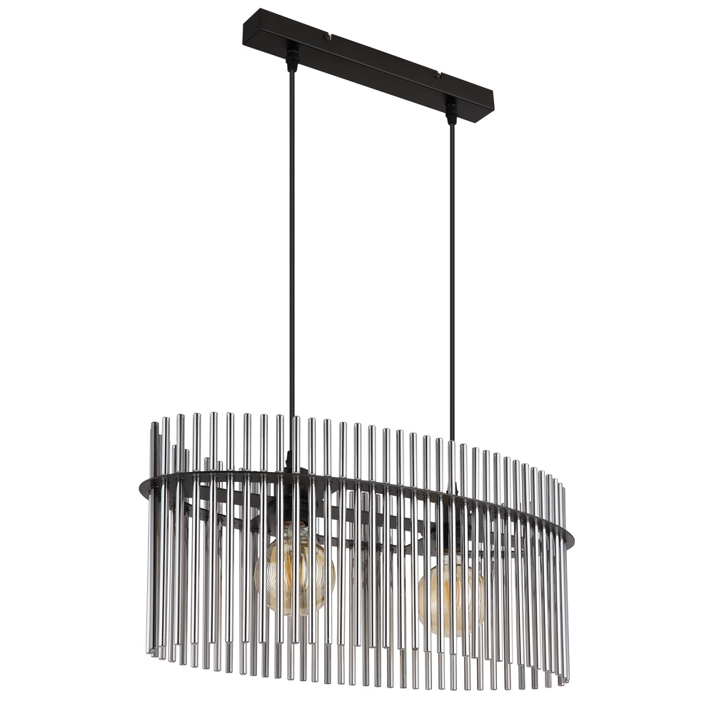 Pendant lamp Gorley Black with smoke glass rods Globo 9007371506149