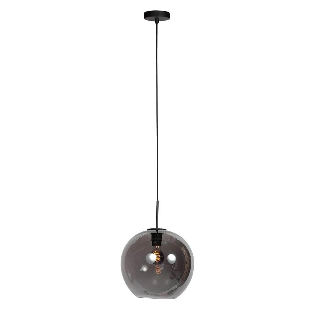 Pendant lamp HaloSwap with 1 ball of smoke glass Ø 30cm