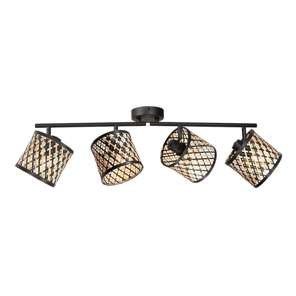 Ceiling lamp 4-lights Sumba with bamboo shades Ø12cm Steinhauer 8712746182842