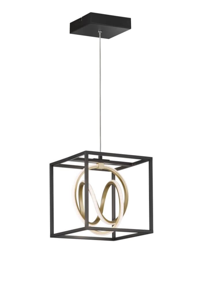 Black hanging lamp Gisi with gold