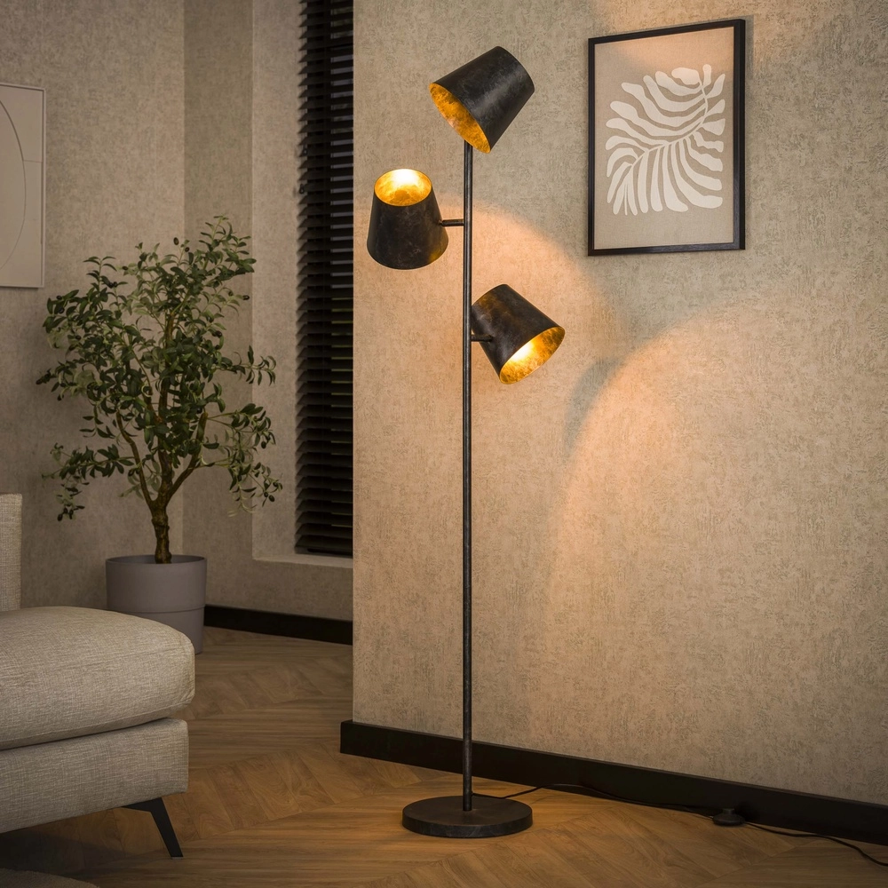 Rustic floor lamp Kinetic 167cm - charcoal