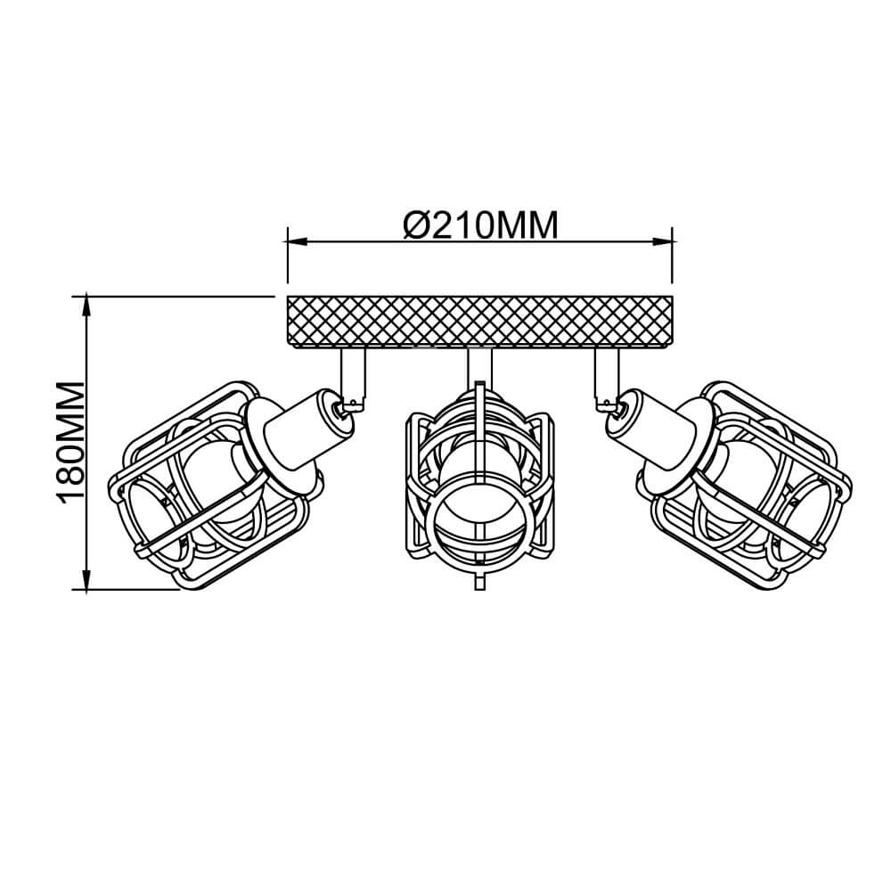 Industrial ceiling lamp Gwen 3-light Brilliant 4004353409820