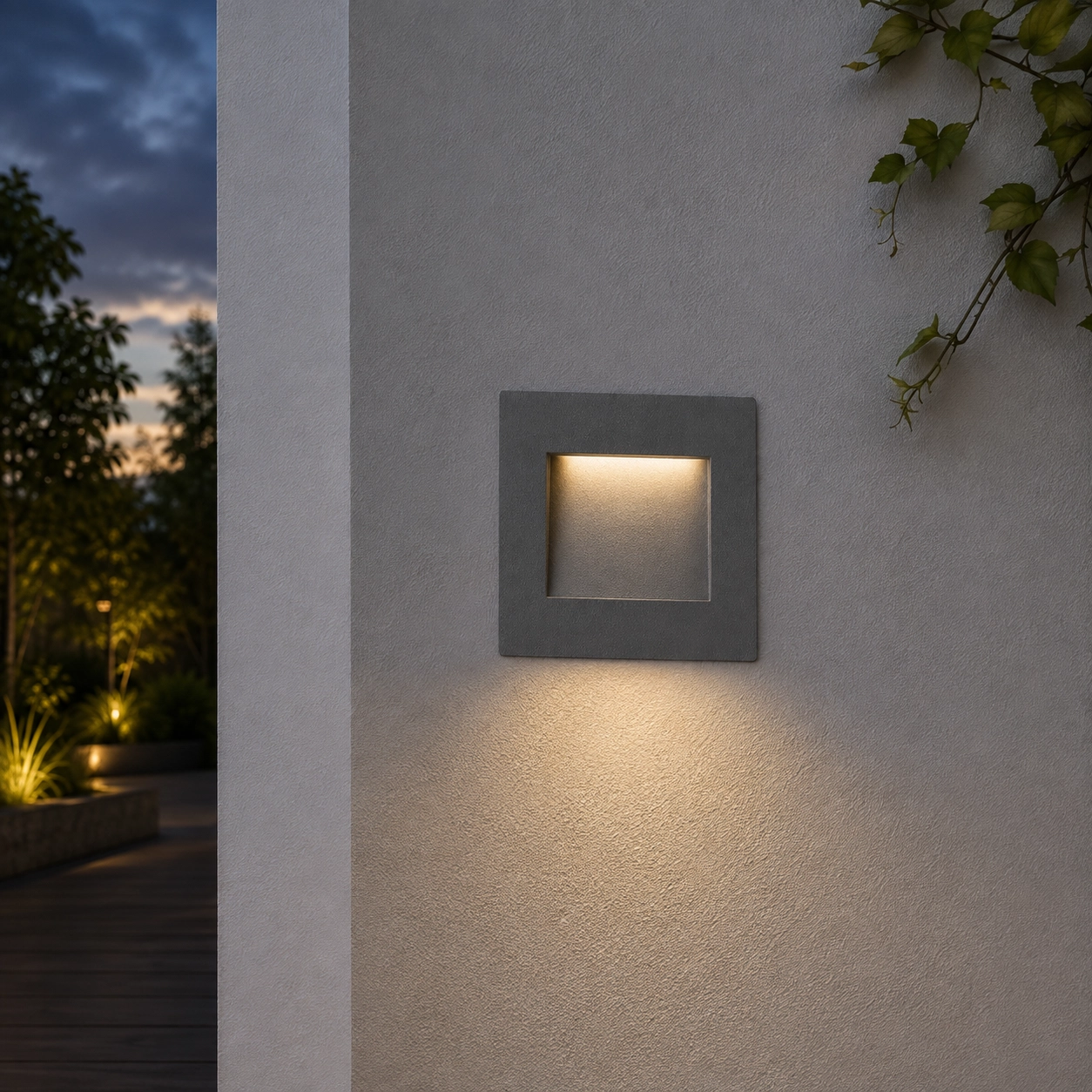 Recessed light Krypton square grey 8cm