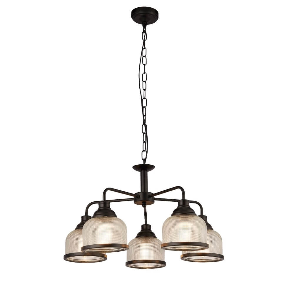 5-light hanging lamp Highworth black Searchlight 5053423206295