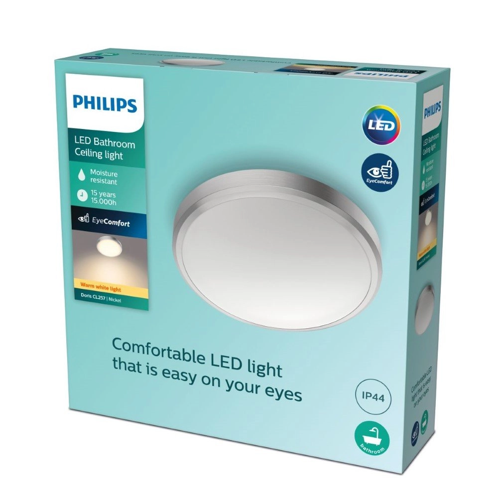Stainless steel Ceiling lamp Doris Ø 31cm Philips 8718699758929