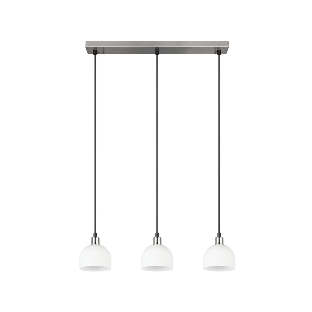 Nickel pendant lamp Molly 3-light white glass Trio 4017807618099