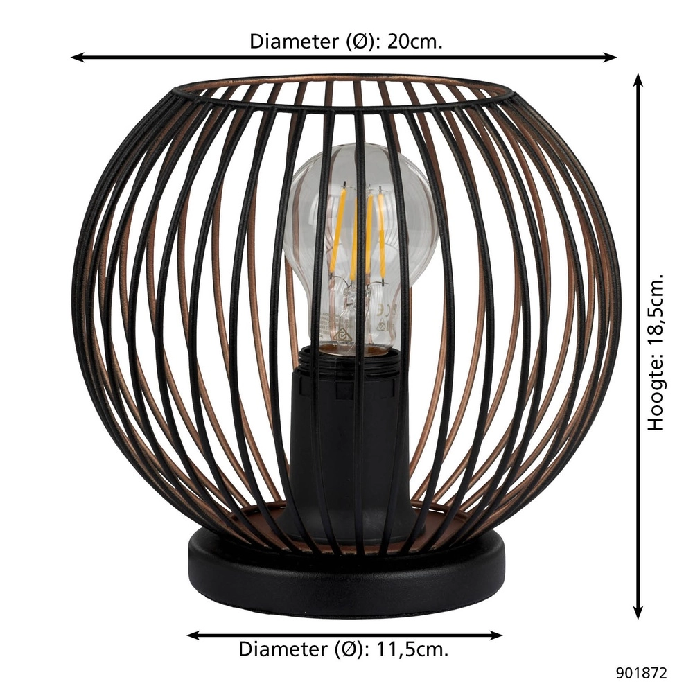 Table lamp Almanzora Copper Bronze Eglo 9008606360352