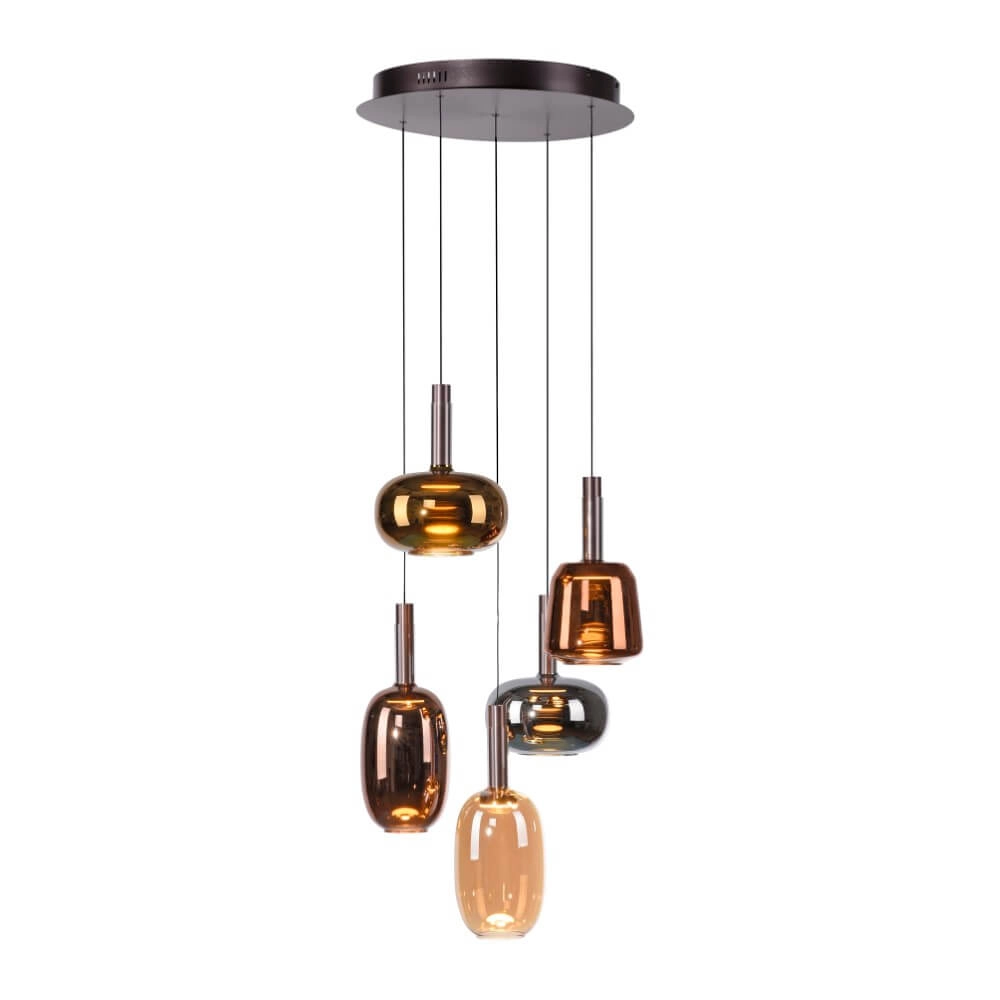Cheerful hanging lamp Irides 6-light round
