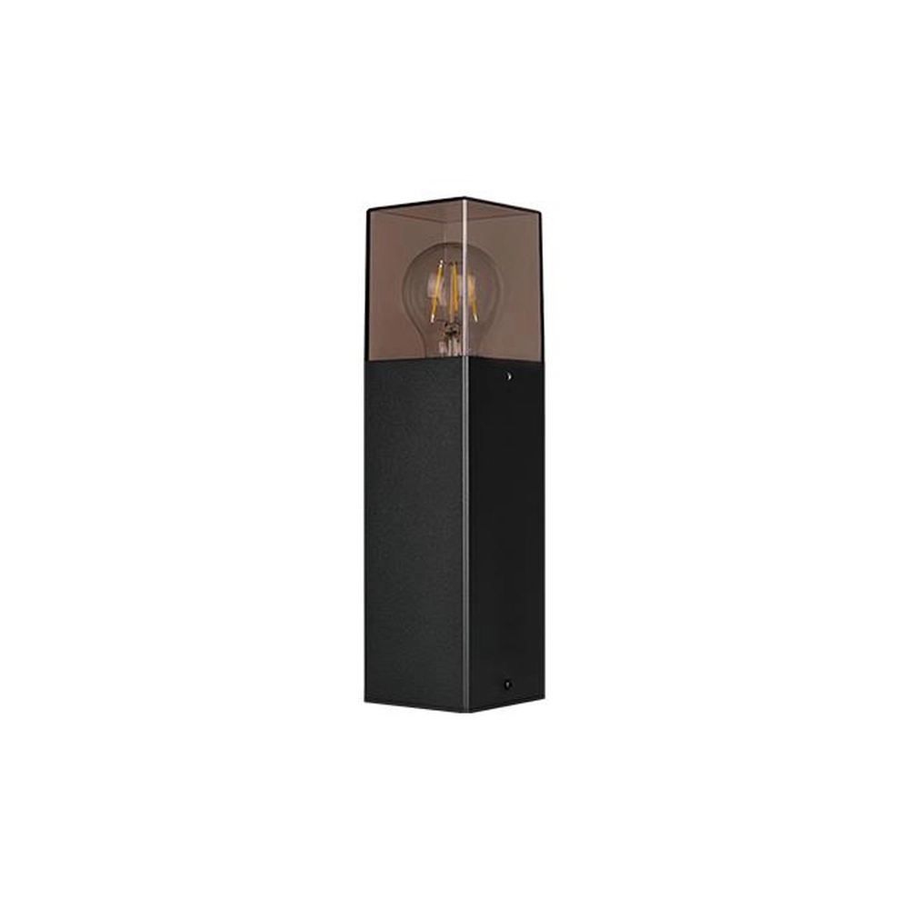 Modern garden lamp Denver black with smoke glass 30cm