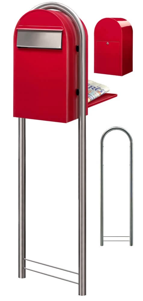Mailbox Grande B 3001 i Bright red Bobi 6417237034229